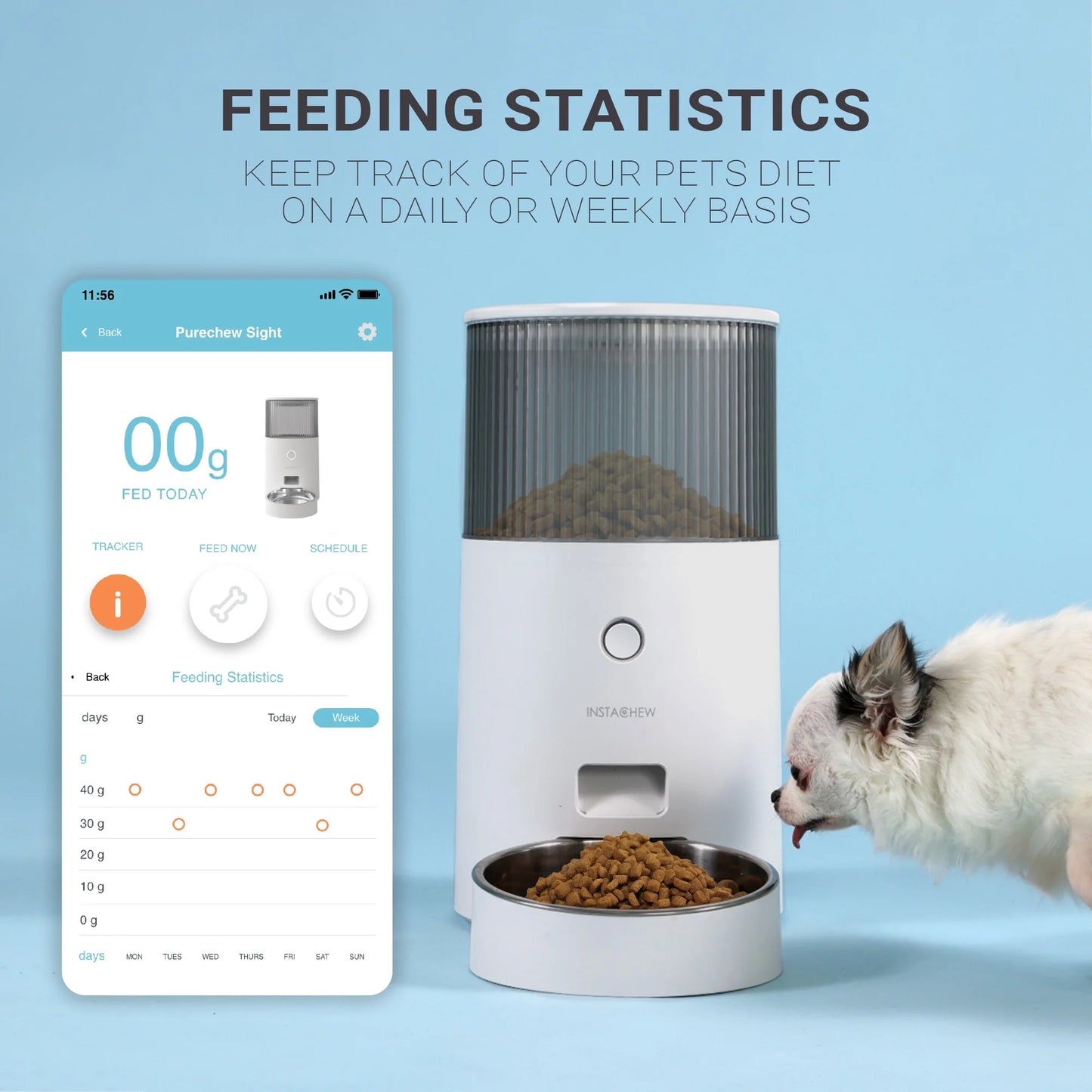 Purechew Mini Automatic Smart Cat Feeder, Smart Food Dispenser for Dogs and Cats